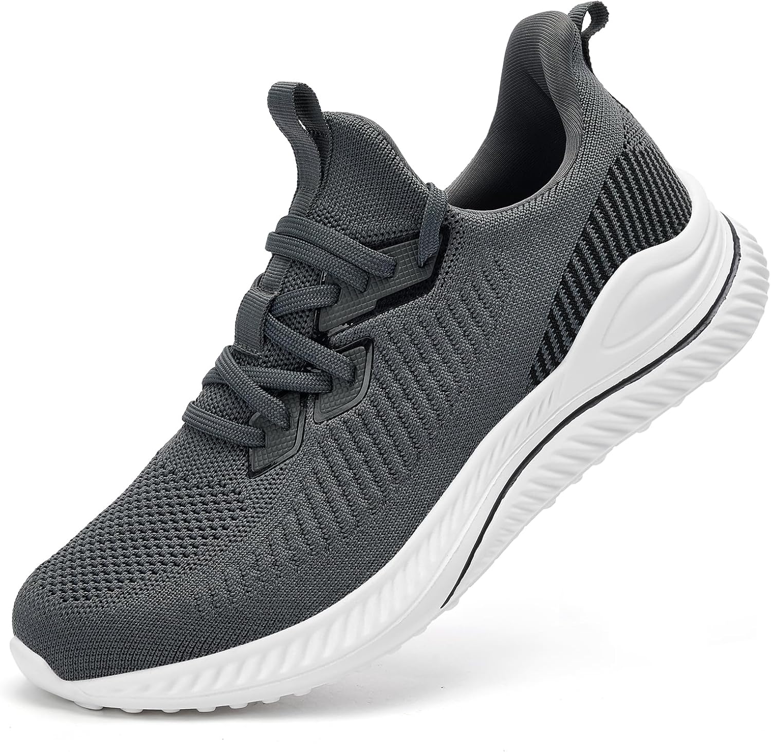 Slow Man Mens Walking Sneakers Wide Width Slip on Tennis Shoes,Lightweight Breathable Running Shoes,Ideal for Athletic Workout Gym Jogging and Casual Wear