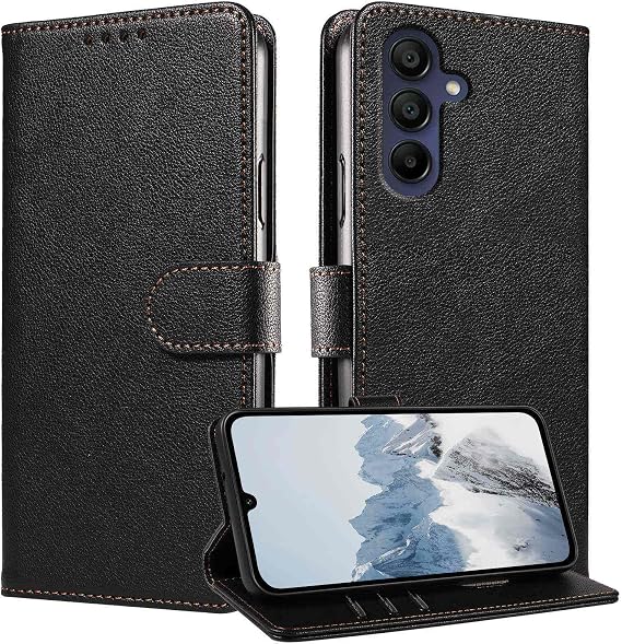 for Galaxy A17/A16 5G Phone Case, Wallet Case with RFID Blocking, Card Holder/Cash Slots, Premium Leather Protective Flip Cover, Magnetic Closure, Kickstand (Black)