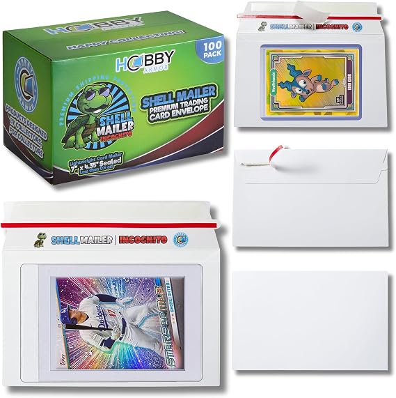 Shell Mailer Incognito Trading Card Envelopes for Shipping 100 Card Mailers