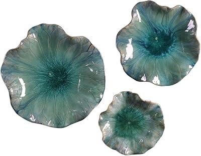 Uttermost 04100 Abella Carribean Tones Ceramic Wall Decor, Set of 3