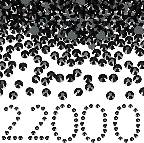 22000 Pcs Hotfix Rhinestone Bulk Flatback Crystal SS10, SS10, Black