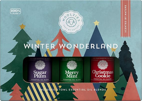 Woolzies Winter Wonderland Holiday Essential Oil Set of 3 | Includes Christmas Cookie, Sugar Plum & Merry Mint 10ML