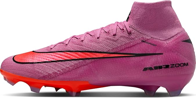 Nike Men Mercurial Superfly 10 Elite High-top-fußballschuh für Normalen Rasen Soccer Shoe, Magic Flamingo Black Total Crimson, 7 UK