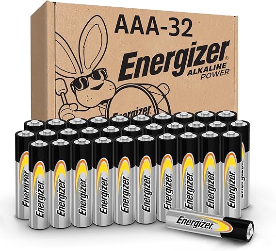 Energizer Alkaline Power AAA Batteries (32 Pack), Long-Lasting | For wireless mouse, flashlights, thermometers, smart home devices, and controllers; hold power for up to 10 years in storage