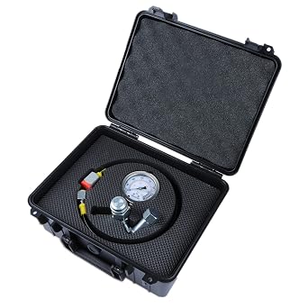 Hydraulic Nitrogen Accumulator Charging System and Pressure Test Kit, Hydraulic Pressure Gauge Kit with 1pc Gauge and 1pc Gas Hose (62Inch)