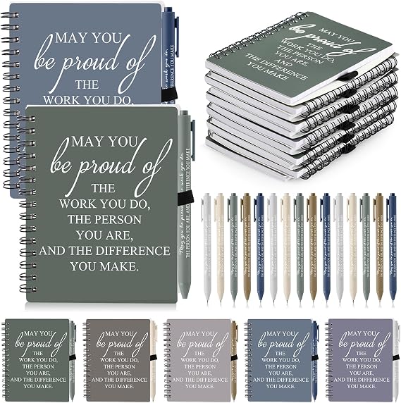 Honoson 10 Sets/20 Pcs Employee Notebook Pen Gifts, Stylish Color