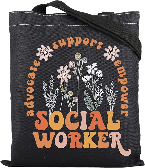 ENSIANTH Social Worker Appreciation Tote Bag - MSW Graduation Gift, Volunteer Support, Empower Advocate