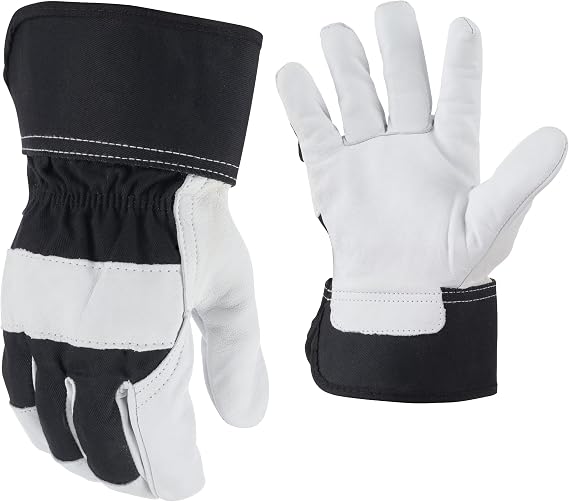 AWP Work Gloves, Large, 1 Pair, Black and White