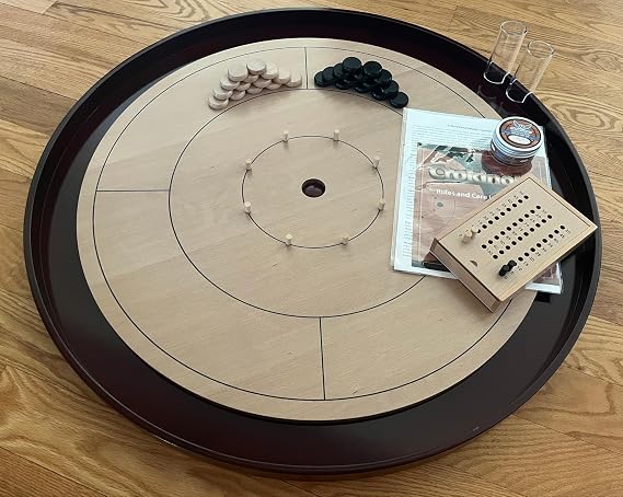 Mayday Games Tournament Size Crokinole Board, 30.5in Beech Veneer, MDF Base