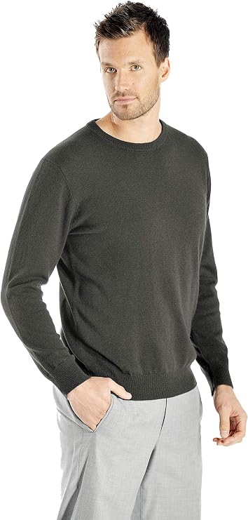 Cashmere Boutique Men's 100% Cashmere Crewneck Pullover Sweater