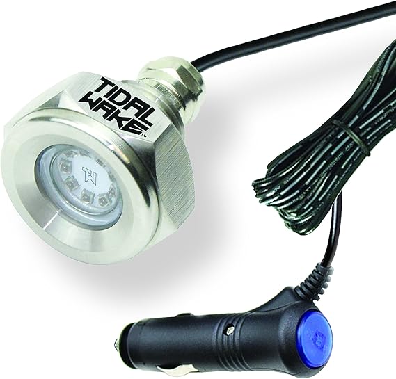 Tidal Wake Plug N' Play Underwater LED Boat Drain Plug Light, No Wiring Required No Holes to Drill, Add Ultra-Bright Underwater Lighting to Your Boat in 5 Minutes!