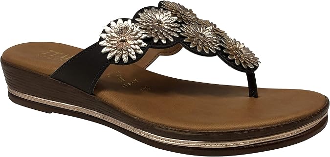 ITALIAN Shoemakers Women's Rona Wedge Thong Sandal
