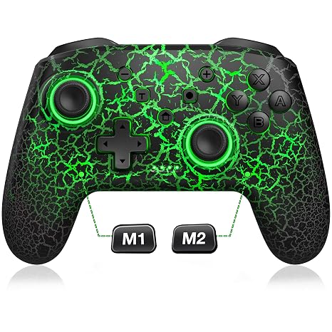 Wireless Switch Controller for Nintendo Switch 1/2/Lite/OLEDSwitch Controllers Compatible with Android, IOS, Windows PC, Switch Pro Controller Features LED,Motion,Vibration,Turbo,Wake Up