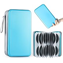 CD/DVD Case Holder Wallet Hard Plastic DVD Disc Case Storage Binder Home Office Travel CD DVD Case 1 96 Capacity Organizer Sky Blue