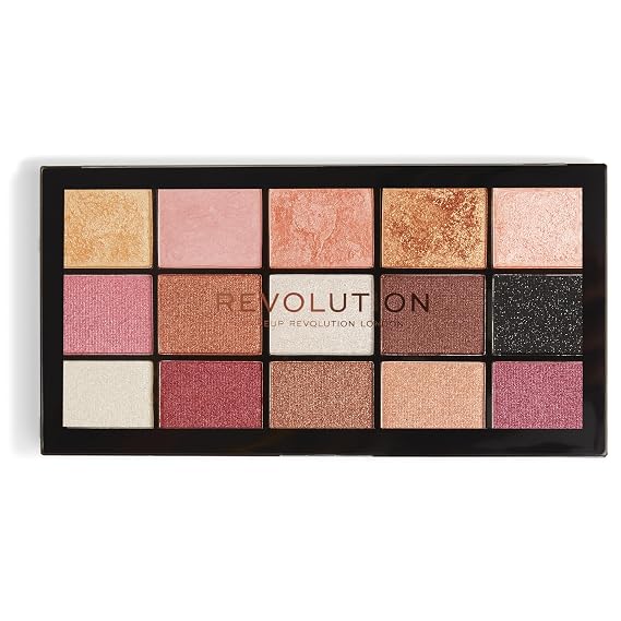 Makeup Revolution Reloaded Palette, Makeup Eyeshadow Palette, Includes 15 Shades, Lasts All Day Long, Vegan & Cruelty Free, Affection, 16.5g
