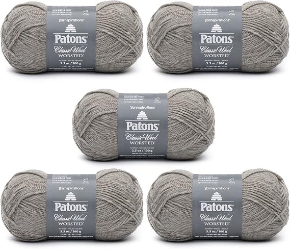 Patons Classic Wool Natural Mix Yarn - 5 Pack of 3.5oz/100g - Wool - 4 Medium - 210 Yards - Knitting/Crochet