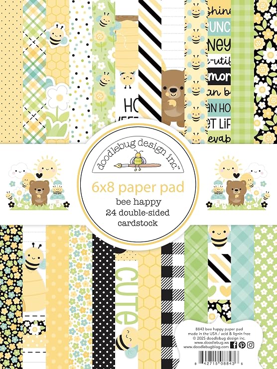 Double-Sided Paper Pad 6x8 - Bee Happy by Doodlebug