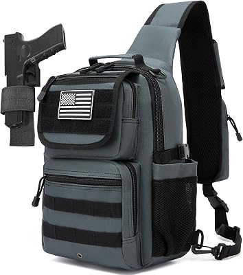 ATBP Tactical Crossbody Bag Holster Shoulder Backpack 6 Elastic Slots Water Bottle Holder Carrier Accessories Pouch 15L
