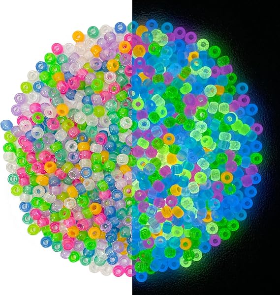 6 * 9mm Pony Beads Glow in The Dark 860PCS Neon Kandi Beads
