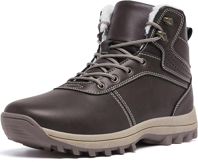 Mens Snow Boots Water Resistant Warm Fur Lined Winter Shoes