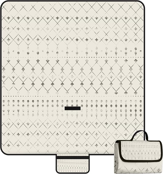 Picnic Blankets Waterproof,79''x79'' Extra Large Foldable Sandproof Beach Blanket,Portable 3-Layer Polyester Outdoor Picnic Blanket for Grass Lawn,Beach,Family Camping,Park,Travel-Beige