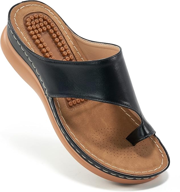 Aomigoct Womens Comfort Wedge Sandals: Soft Cushion & Orthopedic for All-Day Walking - Non-Slip 1.96" Heel for Stability - for Comfort Seekers