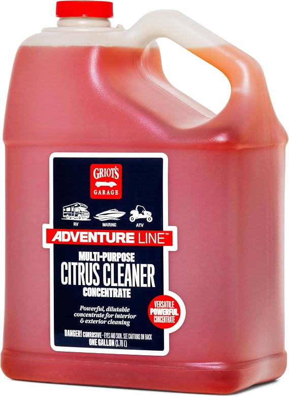 Griot's Garage Multi-Purpose Citrus Cleaner for RVs, Campers, Trailers, Boats, ATVs, UTVs, Motorcycles, Works on Paint, Glass, Chrome, Vinyl, Plastic, and More, 10841, One Gallon