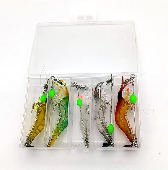 Valkyrie 5 Pieces Realistic Silicone Shrimp Fish Food with Phosphorus - Box - 7.5cm 5.5gr