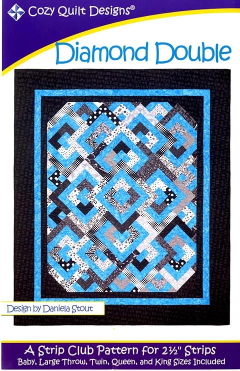 Pattern~ Diamond Double Uses 2 1/2" Strips ~5 Sizes by Cozy Quilt Designs