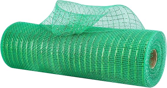 Emerald Green Deco Mesh 10 Inch Rolls Green Mesh for Making Wreaths Green Mesh Ribbon for Christmas Tree, Garland, Staircase, Centerpiece, Mailbox, Swag, Decorating and Crafts (30 Feet)
