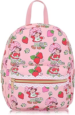 Fast Forward Strawberry Shortcake Backpack for Women, Men, Unisex | Cute PU Leather 10 Mini Backpack Purse Shoulder Purse | Strawberry Shortcake Bag and Accessories