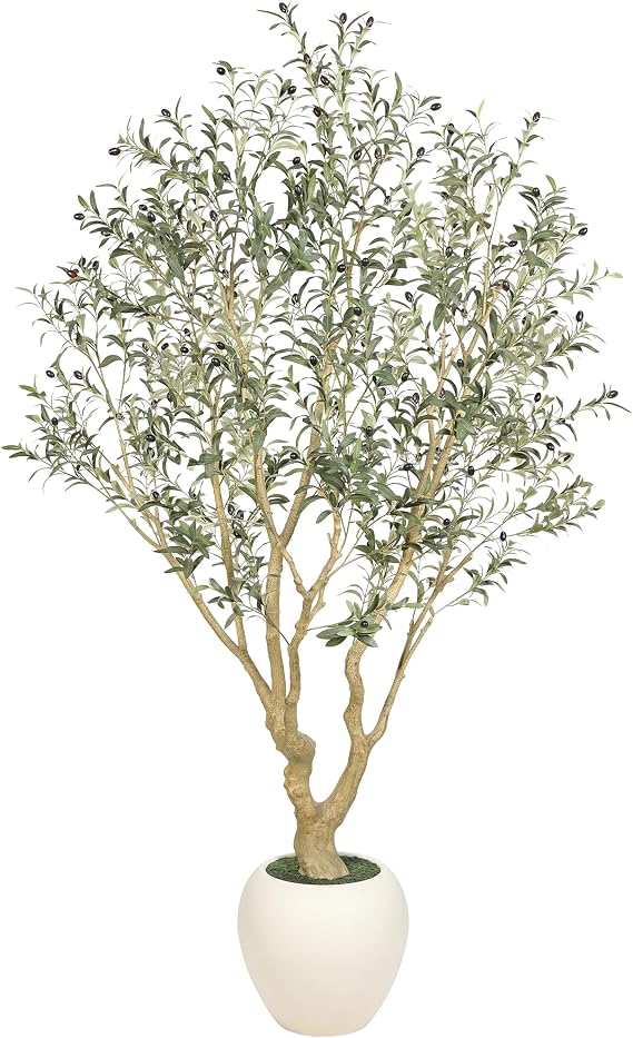 FEELEAD Olive Trees Artificial Indoor 7ft with 15" Exquisite Planter