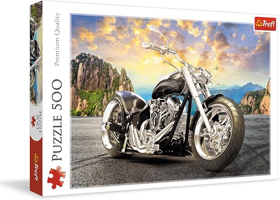 Trefl Black Motorcycle - 500 Piece Puzzle 18.9"x13.4"