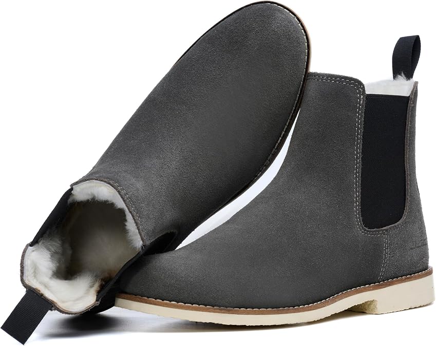 Handmade Classic Chelsea Boots for Men Fashion Genuine Cowhide Leather Slip On