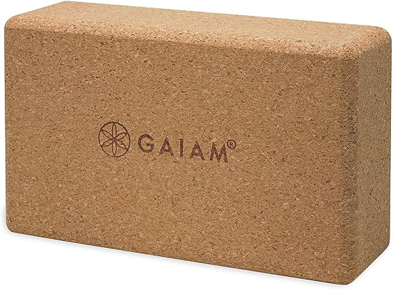 Gaiam Natural Cork Yoga Block, Non-Slip Brick for Pilates & Balance | 100% natural cork with non-slip grip & rounded edges. Eco-friendly foam alternative for yoga, Pilates, balance & meditation.