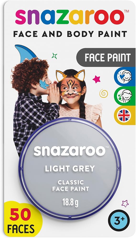 Snazaroo 1119122 Face Paint 18ml-Light Grey