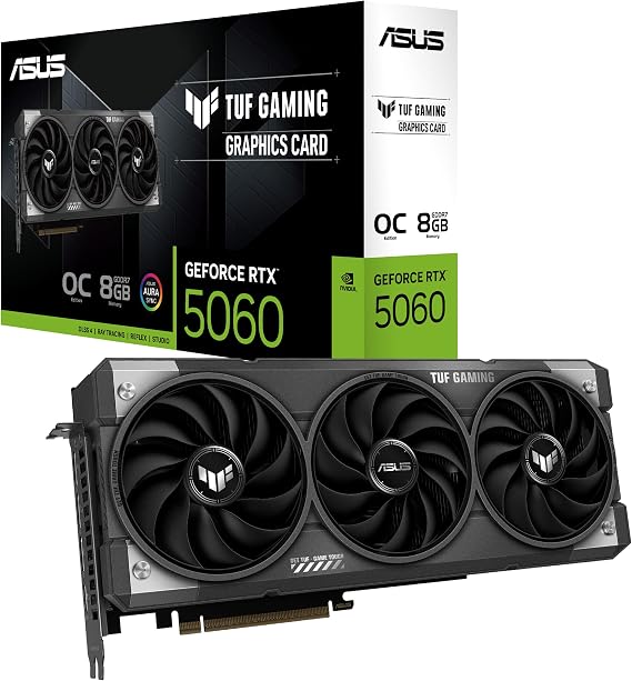 ASUS TUF-RTX5060-O8G-GAMING-NVIDIA-GEFORCE-RTX 5060-8GB GDDR7-128bit-HDMI-3xDP-DLSS3 GRAPHICS CARD