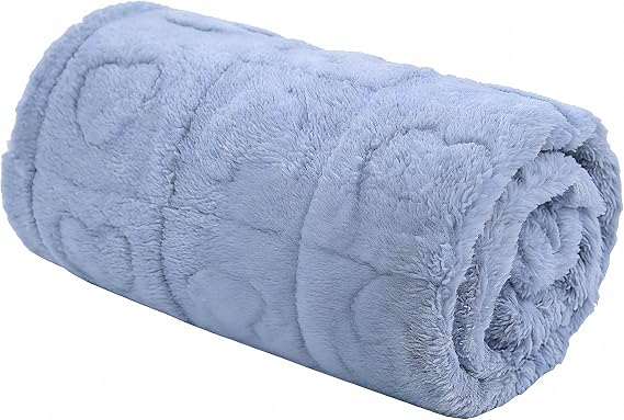 Fleece Baby Blanket Heart Checkered, 30"X40" Super Soft Cozy Warm Sherpa Blanket for Girls Boys, Baby Essentials Newborn (Blue)