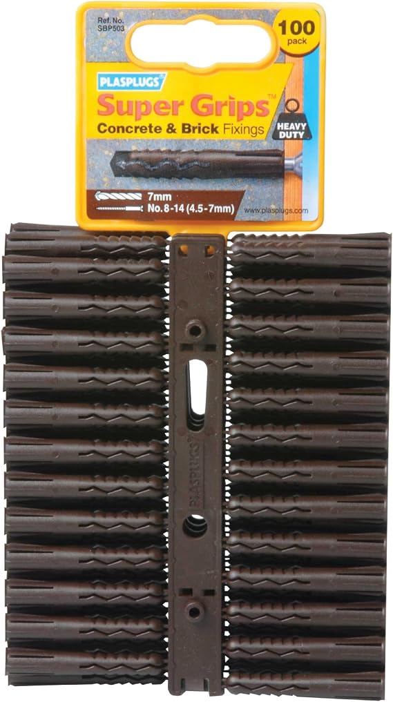 Plasplug SBP503 Supergrip Fixings - Brown (Pack of 100)