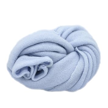 Zeroest Newborn Photography Wrap - Newborn Photoshoot Props - Boys & Girls Posing Stretch Knit Blanket (Light Blue, Small)