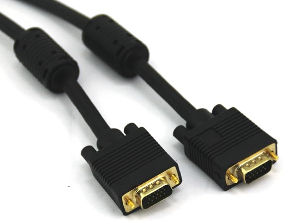 Vcom 50-Feet SVGA HD15 Male to Male Cable, Gold Plated (CG381D-G-50)