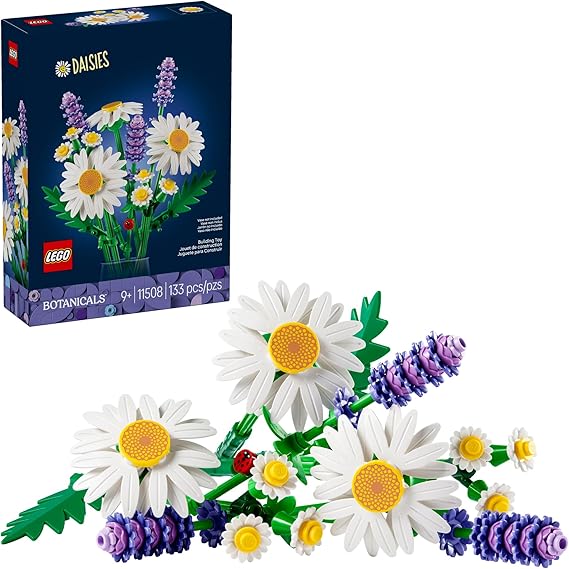 LEGO Botanicals Daisies Building Toy - Artificial Flowers Crafting Kit for Girls & Boys, Ages 9+ Kids Room Decor for Book Shelf or Desk - Gift Idea for Birthdays - 11508