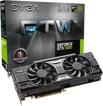EVGA GeForce GTX 1060 3GB FTW+ GAMING ACX 3.0, 3GB GDDR5, LED, DX12 OSD Support PXOC Graphics Cards 03G-P4-6367-KR