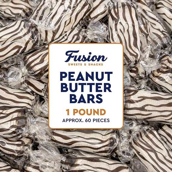 Peanut Butter Bars Candy - 1 Pound (Approx 60 Pieces), Peanut Butter Candy Bars In Bulk Bag, Individually Wrapped Old Fashioned Treats