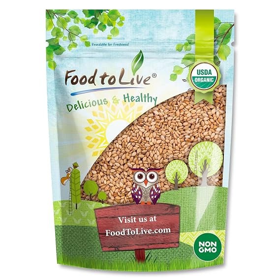 Food to Live Organic Toasted Hulled Sesame Seeds, 2 Pounds Crunchy and Nutritious Snack, Oven Roasted, Unsalted, No Oil Added, Perfect for Cooking, Smoothies and Salads, No-GMO, Vegan, Kosher, Bulk