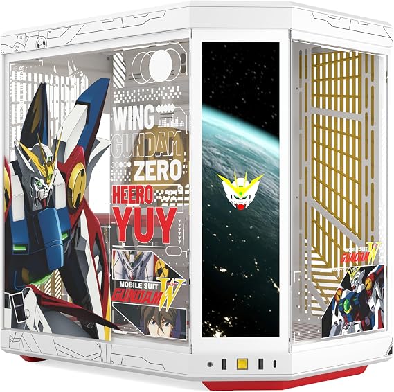 Hyte Y70 Touch Infinite Gundam Wing Official Licensed - Mid-Tower ATX Gaming PC Desktop Case - Panoramic Tempered Glass - Dual Chamber - High Airflow Chassis - PCIE 4.0 Riser Cable Included - White