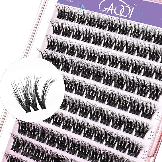 GAQQI Lash Clusters,Wispy Volume Eyelash Clusters 10-14mm,110PCS,3D-GQ08