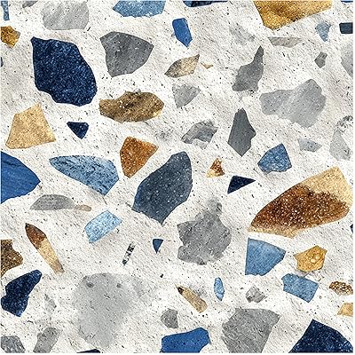 Nuxovilar Peel and Stick Vinyl Floor Tiles - 11.8x11.8 Terrazzo - Inspired Pattern, 10 - Pack Self - Adhesive Flooring for Easy Installation