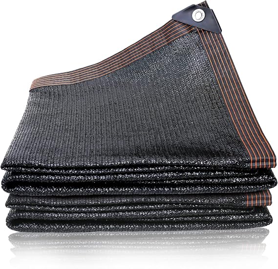 Shade Cloth 40%-50% Sunblock Net for Garden Patio,Shade Sails for Plants Greenhouse Outdoor Pergola Lawn Sun Shade Cloths for Kennel Chicken Coop Easier to Hang Shade Net Cover 20x20FT, black