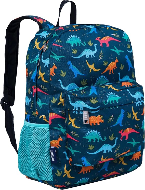 Wildkin Kids 16 Inch Elementary School Backpack for Boys Durable Padded Bag with Adjustable Straps for School, Travel & Everyday Use, Multiple Pockets, Ages 613 Jurassic Dinosaurs